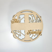 Swirly Family Name Sign "T" - Glowforge