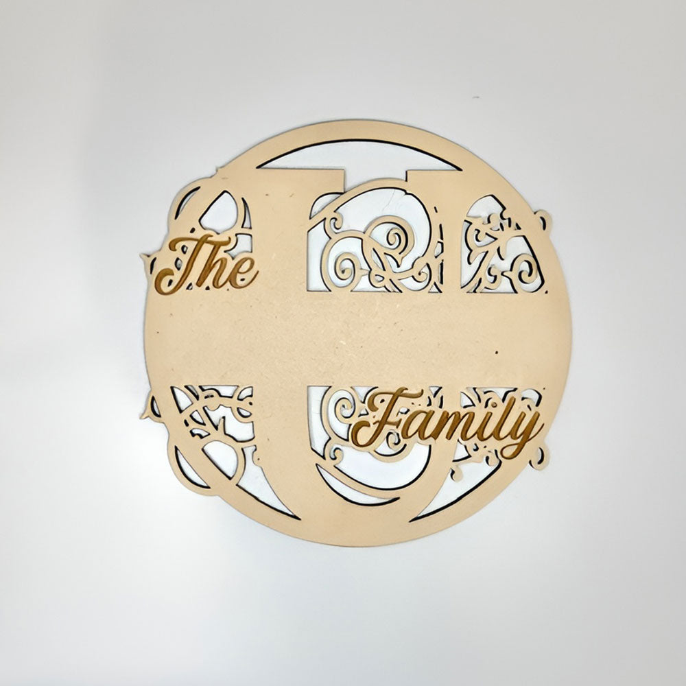 Swirly Family Name Sign "U" - Glowforge