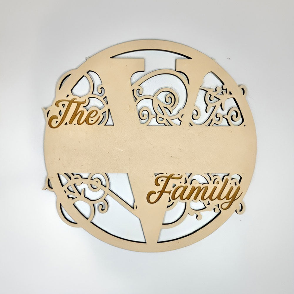 Swirly Family Name Sign "V" - Glowforge