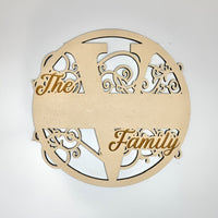 Swirly Family Name Sign "V" - Glowforge