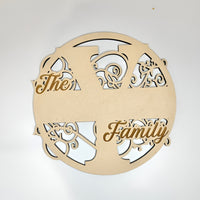 Swirly Family Name Sign "Y" - Glowforge
