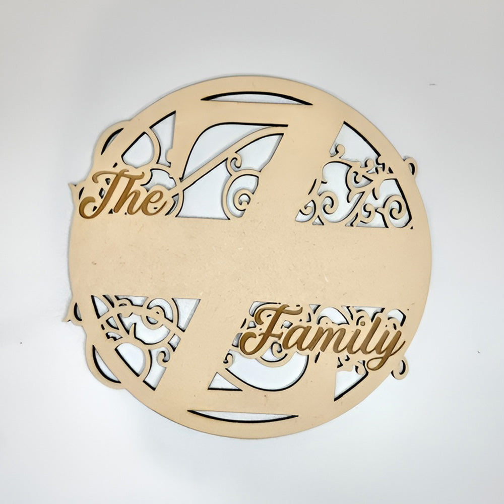 Swirly Family Name Sign "Z" - Glowforge