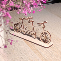 Tandem Bicycle Miniature - Double Seat Vintage-Style Model for Decor or Play