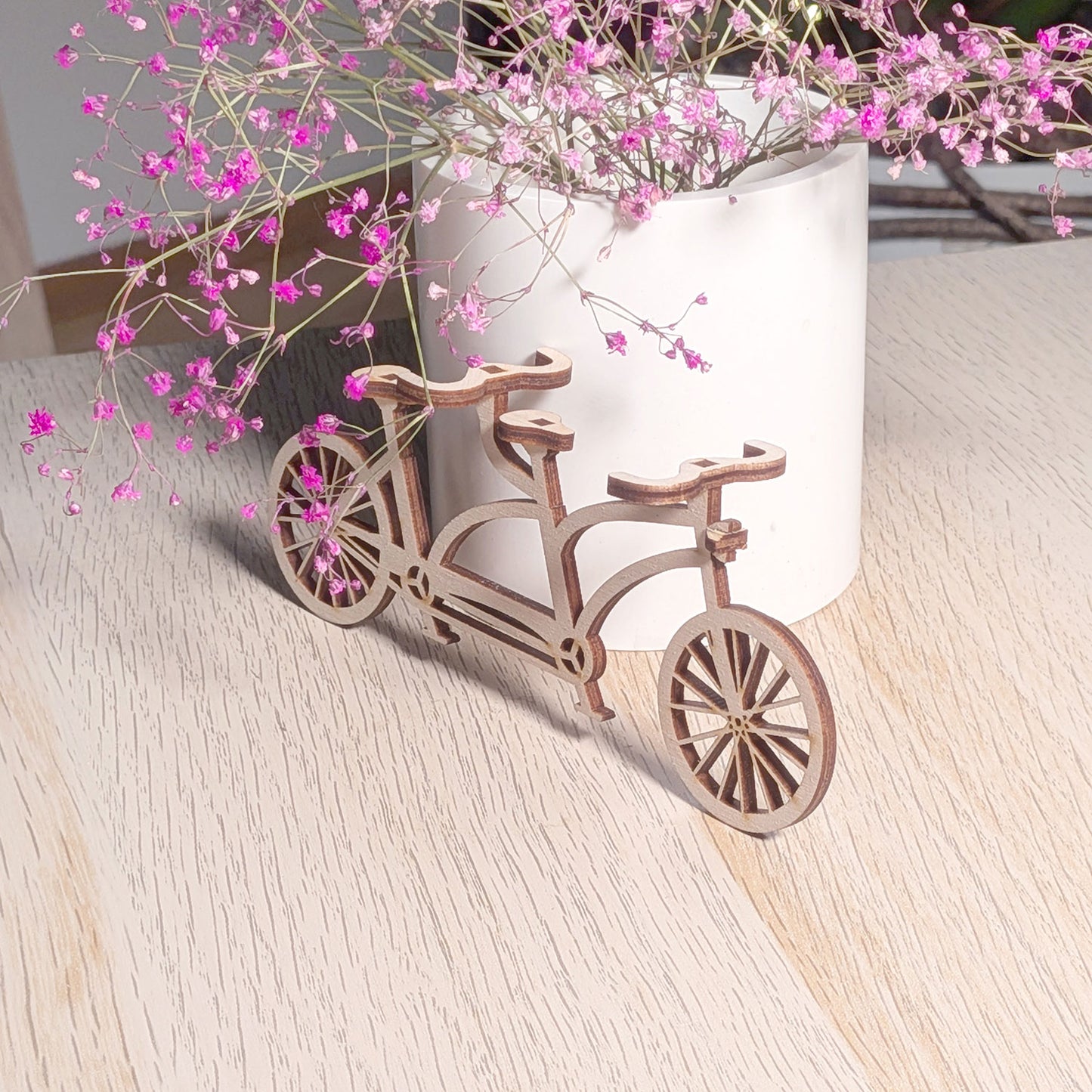 Tandem Bicycle Miniature - Double Seat Vintage-Style Model for Decor or Play
