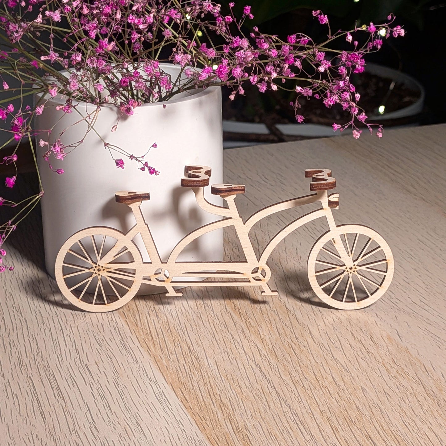 Tandem Bicycle Miniature - Double Seat Vintage-Style Model for Decor or Play