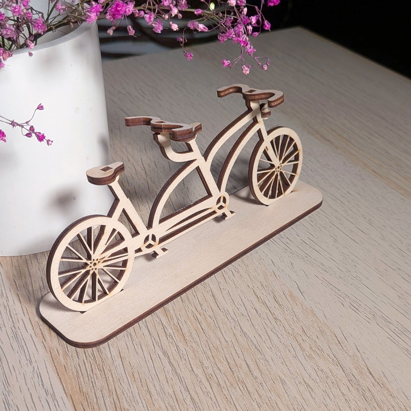 Tandem Bicycle Miniature - Double Seat Vintage-Style Model for Decor or Play