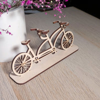 Tandem Bicycle Miniature - Double Seat Vintage-Style Model for Decor or Play