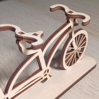 Tandem Bicycle Miniature - Double Seat Vintage-Style Model for Decor or Play