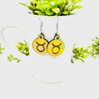 Taurus Zodiac Astrology Dangle Earrings - Glowforge