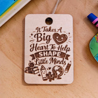 Teacher's Shape Little Minds Keychain - Glowforge
