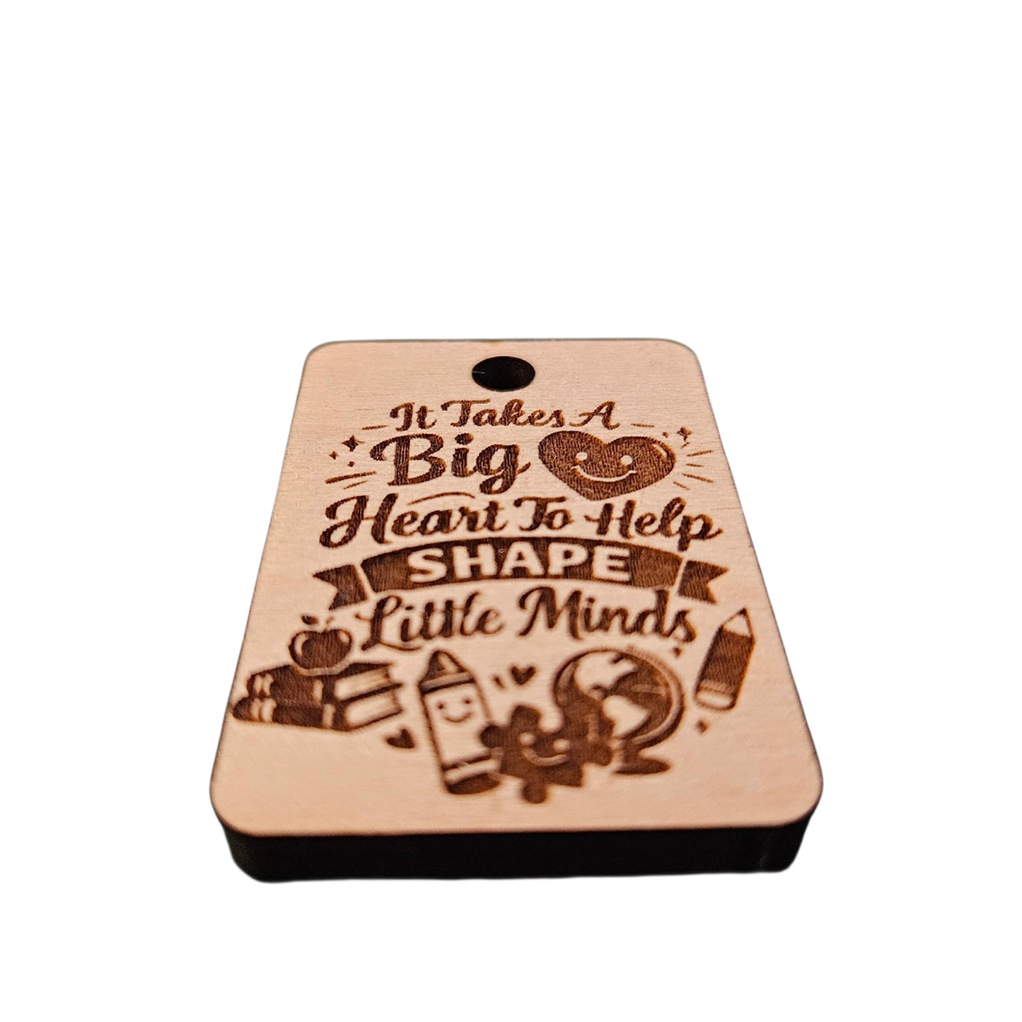 Teacher's Shape Little Minds Keychain - Glowforge