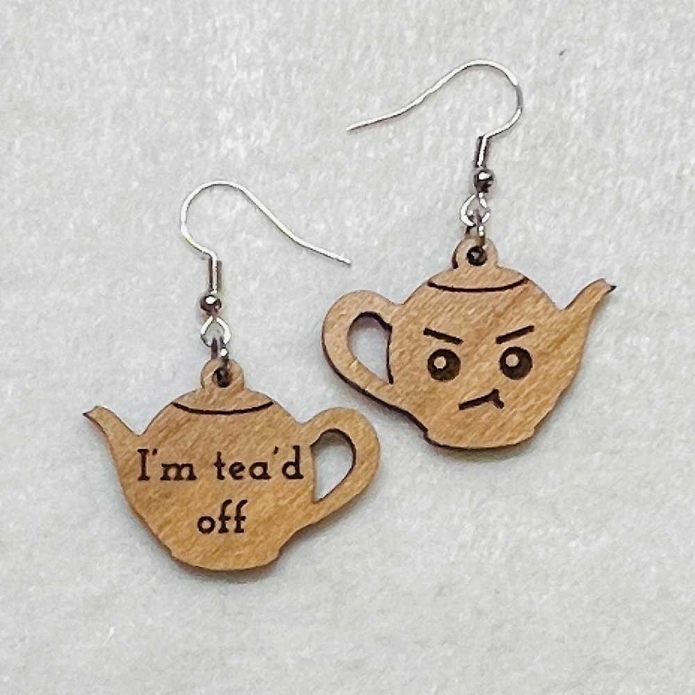 "Tea'd Off" Cheeky Teapot Earrings (Set of 2) - Glowforge