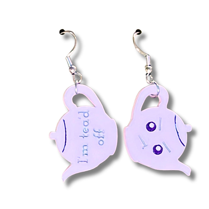 "Tea'd Off" Cheeky Teapot Earrings (Set of 2) - Glowforge