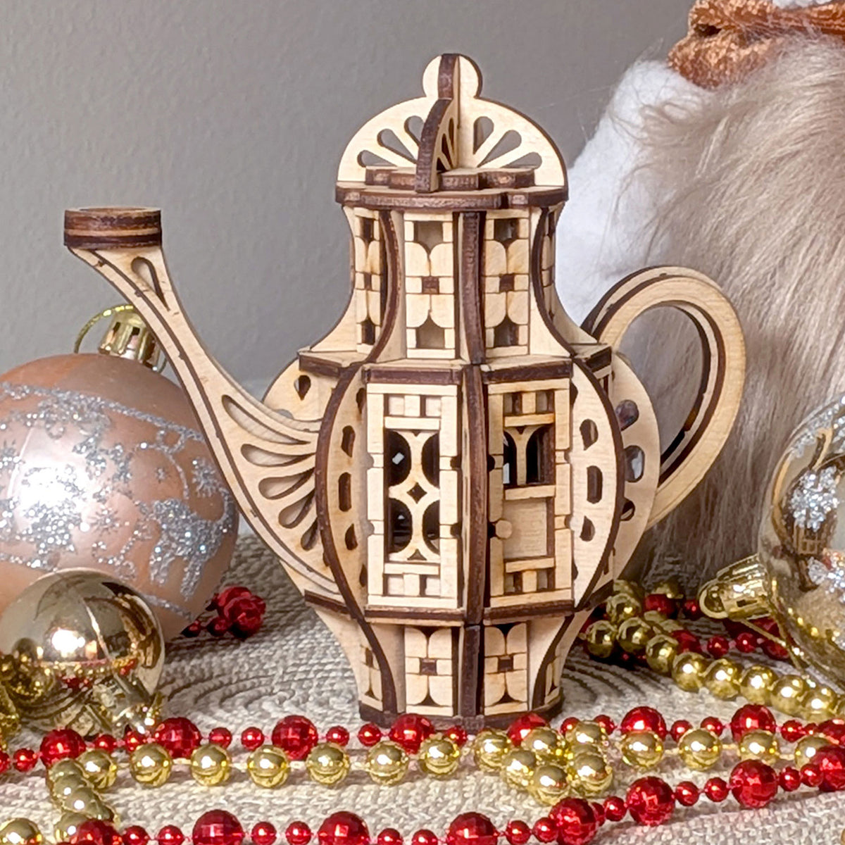 Teapot Fairy House - Miniature Storage and Shadow Box - Glowforge