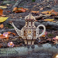 Teapot Fairy House - Miniature Storage and Shadow Box - Glowforge