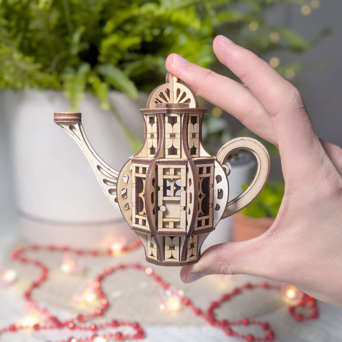 Teapot Fairy House - Miniature Storage and Shadow Box - Glowforge