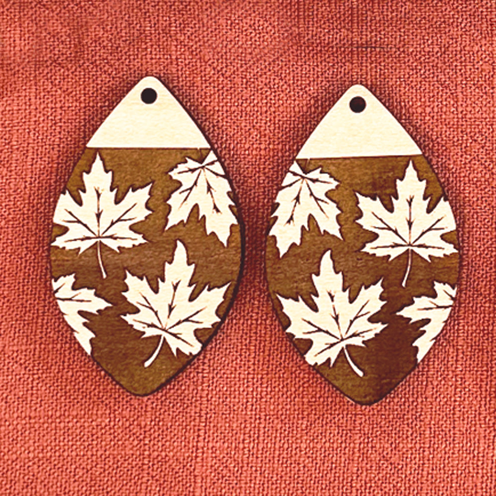 Teardrop Fall Leaf Earrings (Set of 2) - Glowforge