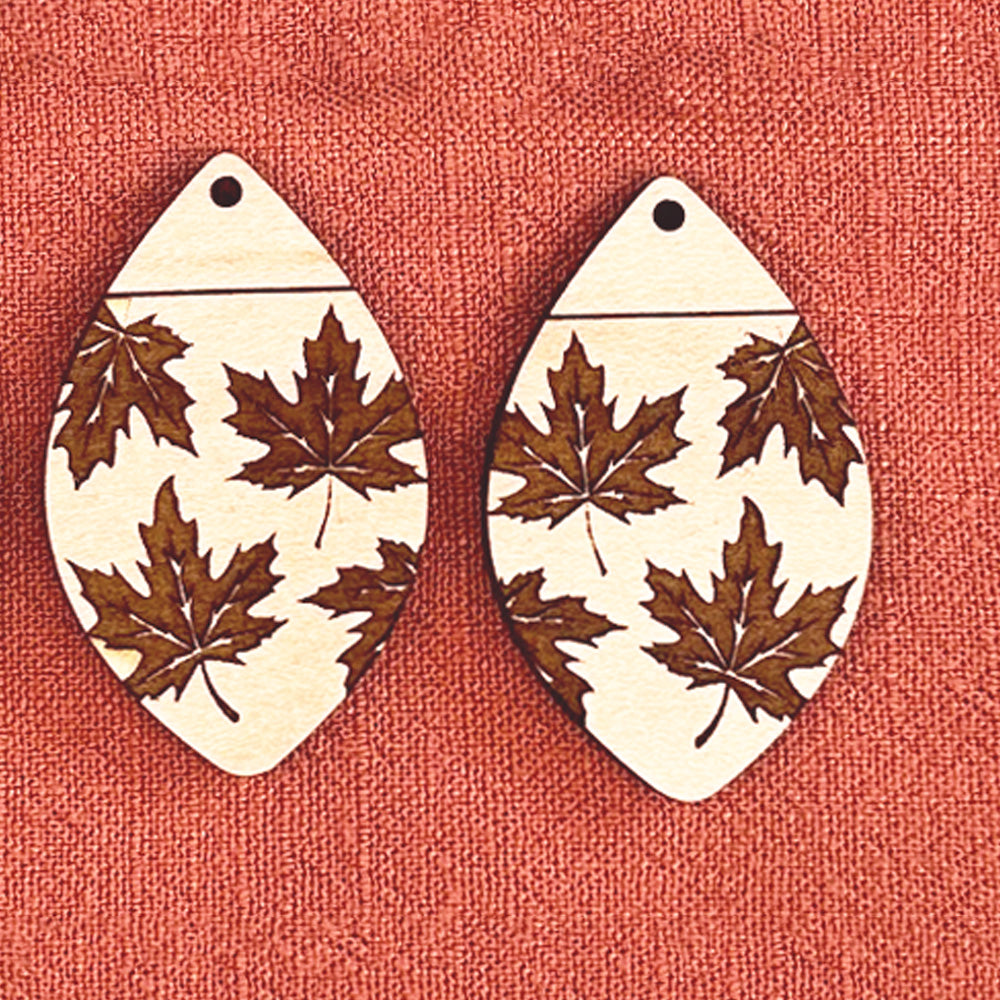 Teardrop Fall Leaf Earrings (Set of 2) - Glowforge