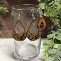 Teardrop Ladybug Sunflower Earrings (Set of 2) - Glowforge
