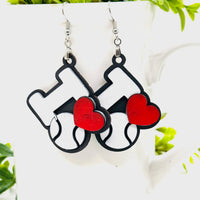 Tennis I Love Sports Earrings - Team Spirit Game Day Jewelry - Glowforge