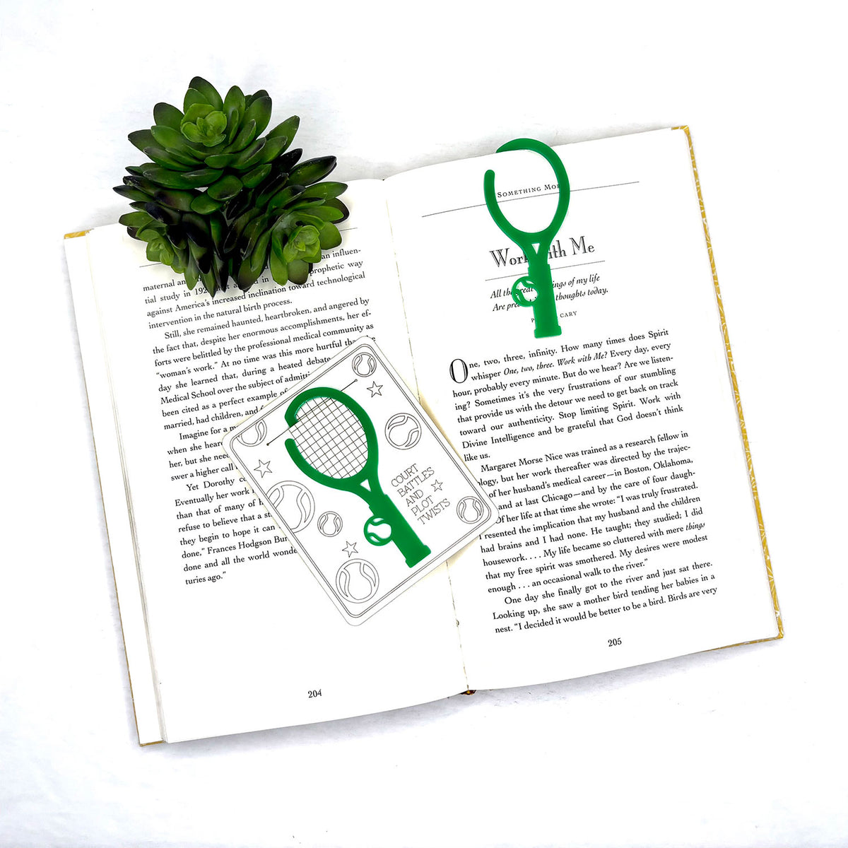 Tennis Racket Shaped Bookmark with Card Backer - Paperclip - Snack Bag Closure - Glowforge
