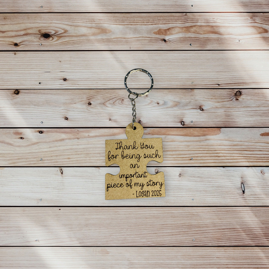 Thank You Puzzle Piece Teacher Gift Keychain Ornament - Glowforge