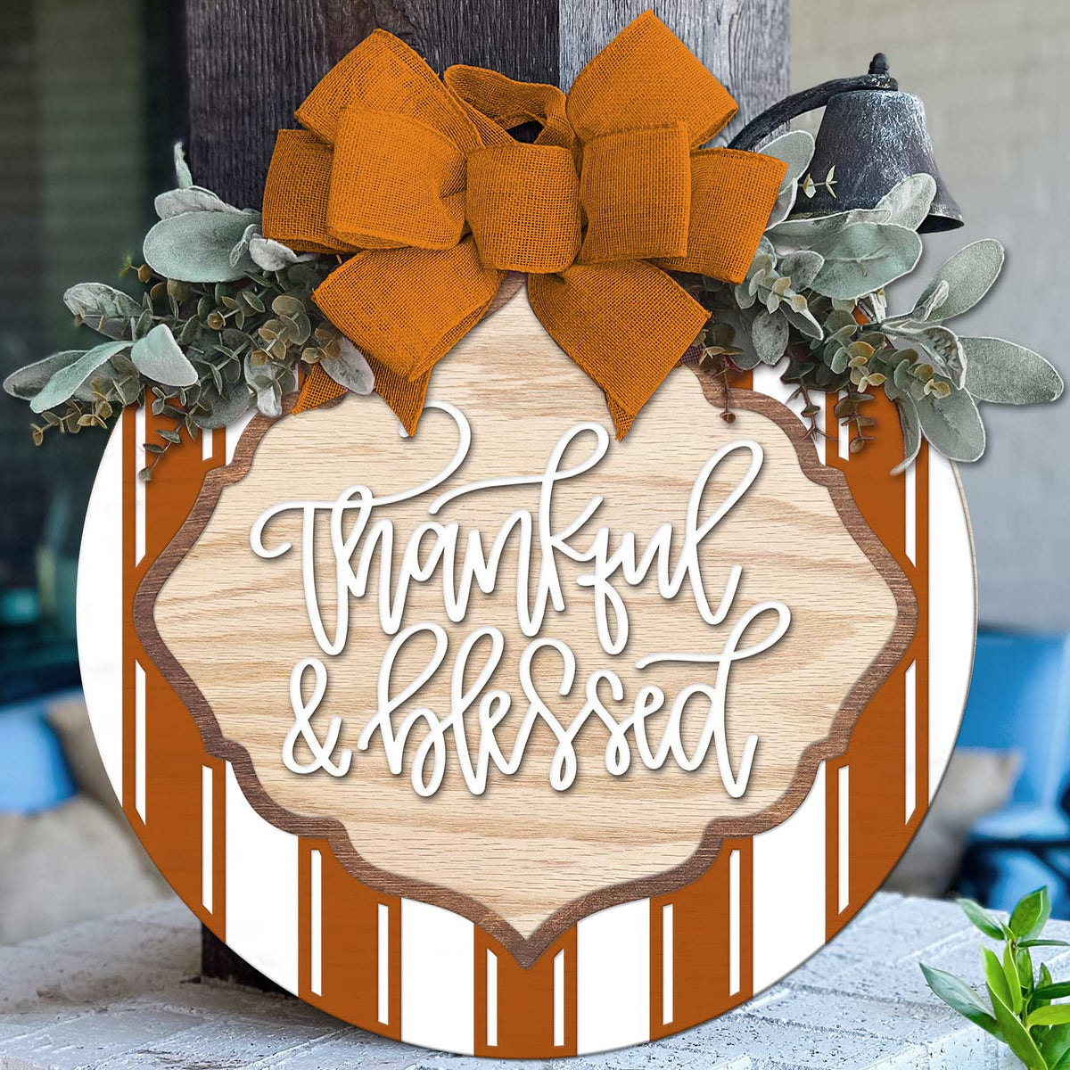 Thankful and Blessed Fall Door Sign - Glowforge
