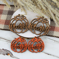 Thankful Pumpkin Earrings - Fall Earrings (Set of 2 Sizes) - Glowforge
