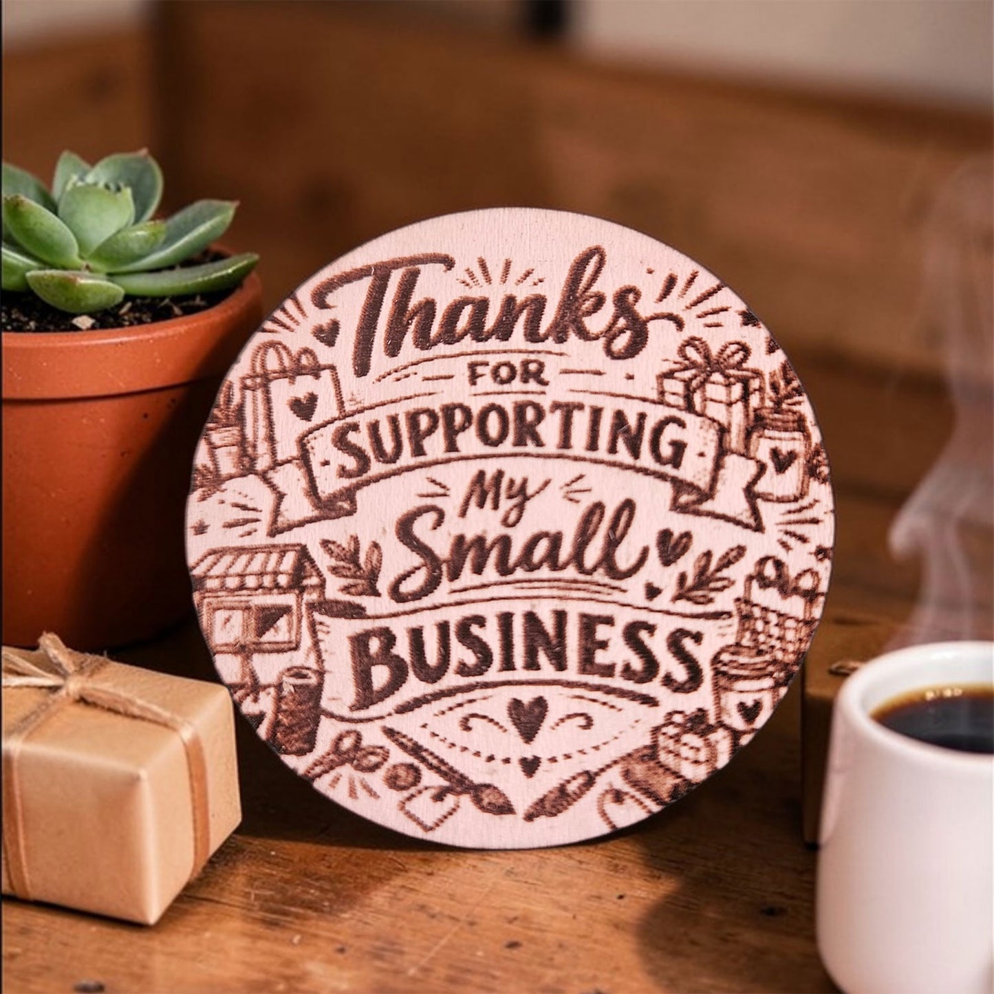Thanks for Supporting My Small Business Coin - Glowforge