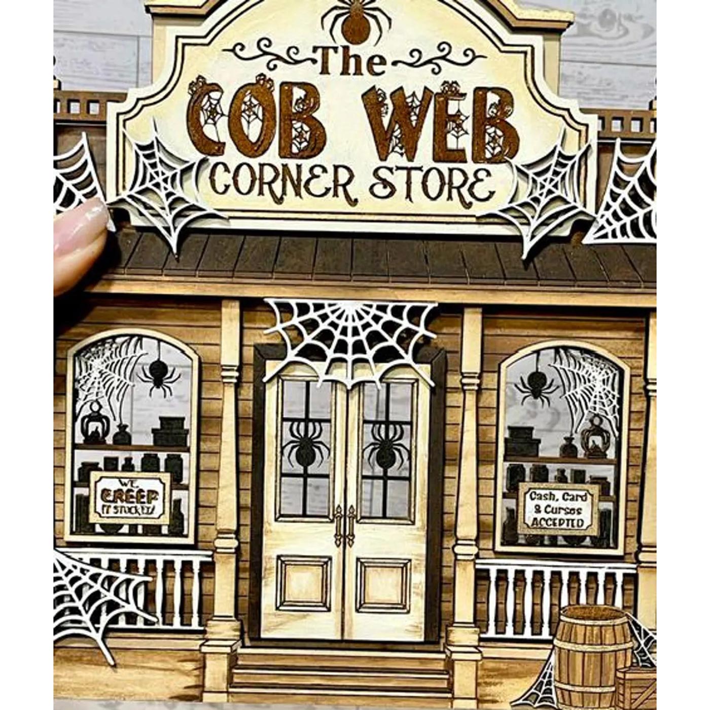 The Cob Web Corner Store Haunted Halloween Store - Glowforge