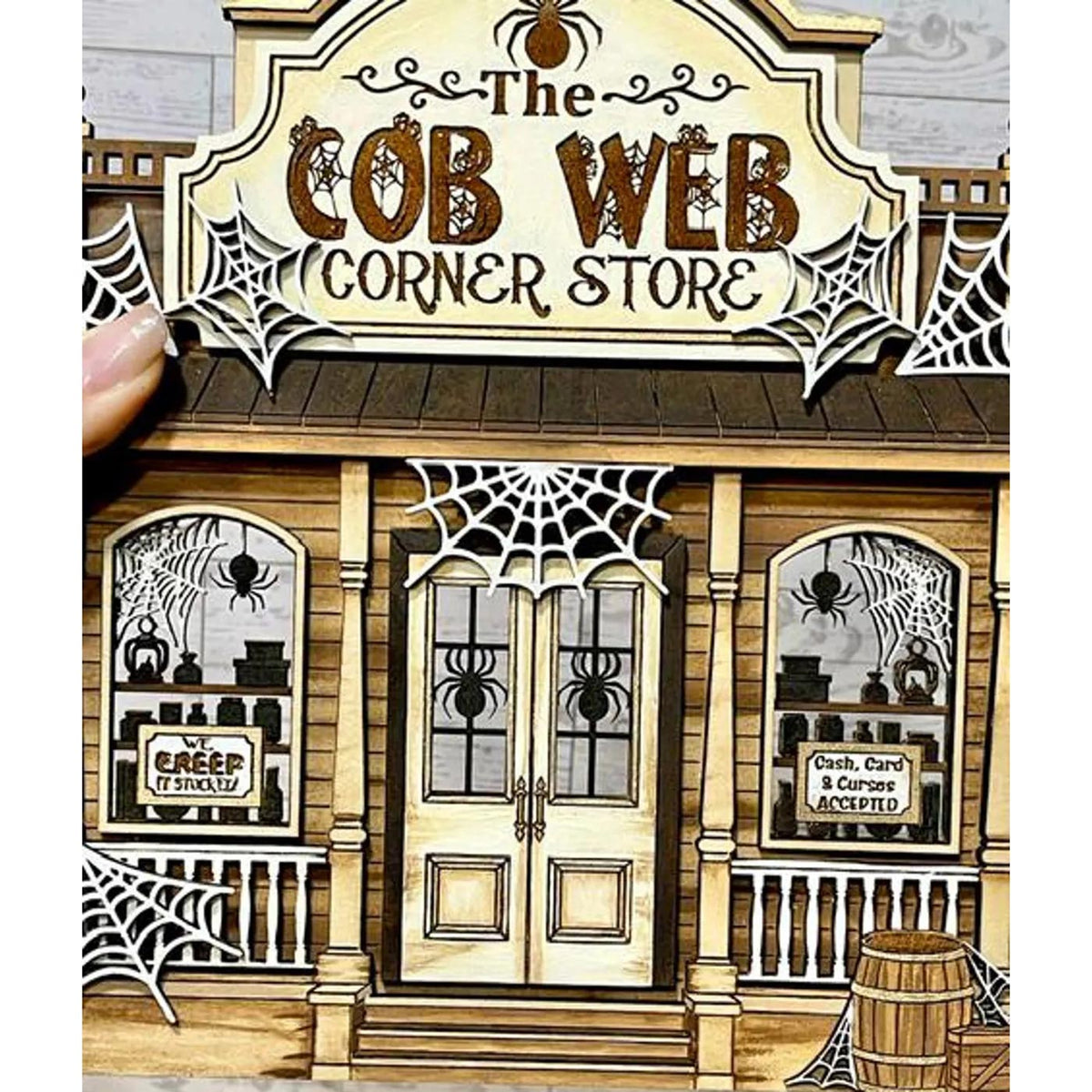 The Cob Web Corner Store Haunted Halloween Store - Glowforge