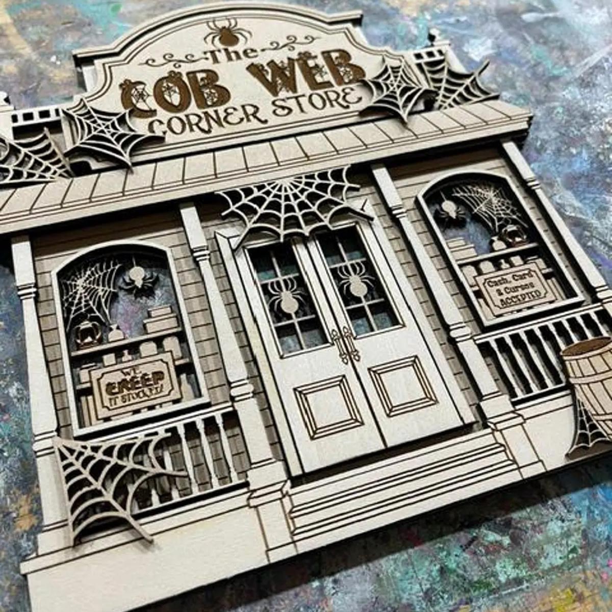 The Cob Web Corner Store Haunted Halloween Store - Glowforge