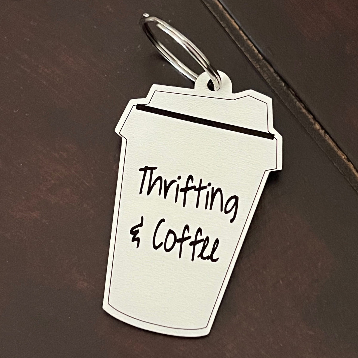 Thrifting and Coffee Keychain - Glowforge