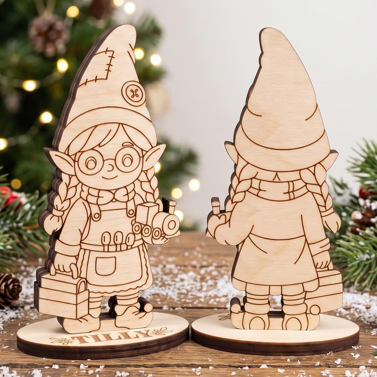 Tilly Toy Workshop Engineer - Mechanical Elf Figure for Play & Painting - Glowforge