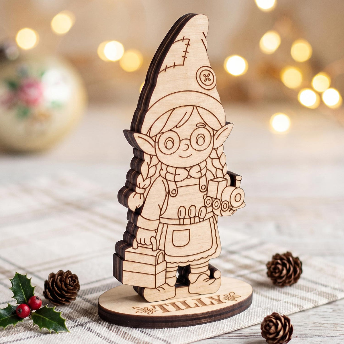 Tilly Toy Workshop Engineer - Mechanical Elf Figure for Play & Painting - Glowforge