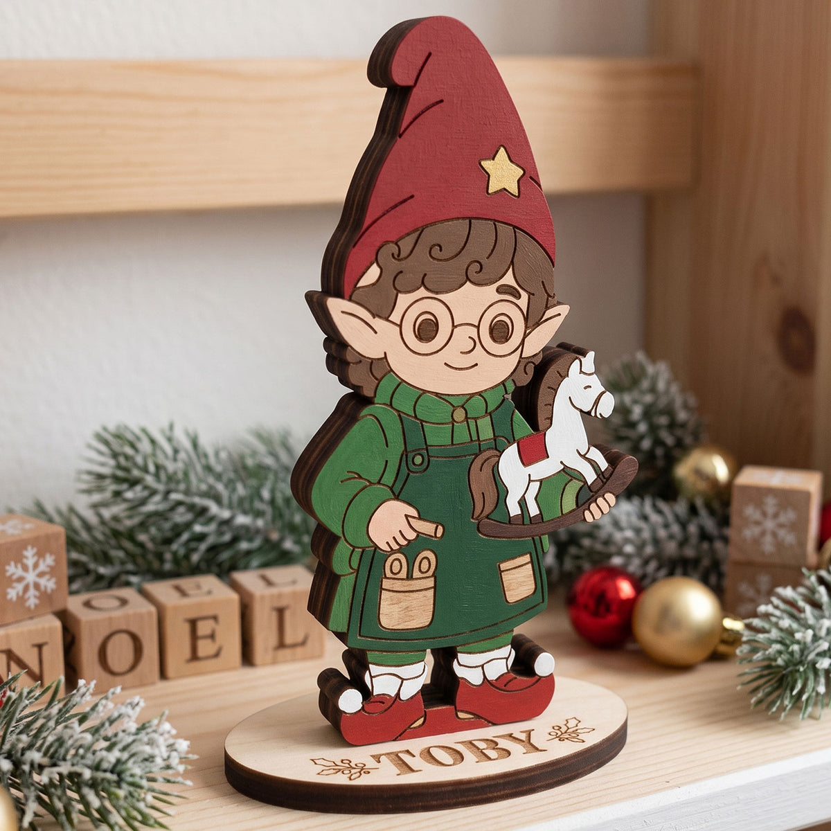 Toby Wooden Toy Maker - Workshop Elf Figure for Play & Crafts ...