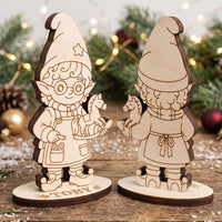 Toby Wooden Toy Maker - Workshop Elf Figure for Play & Crafts - Glowforge