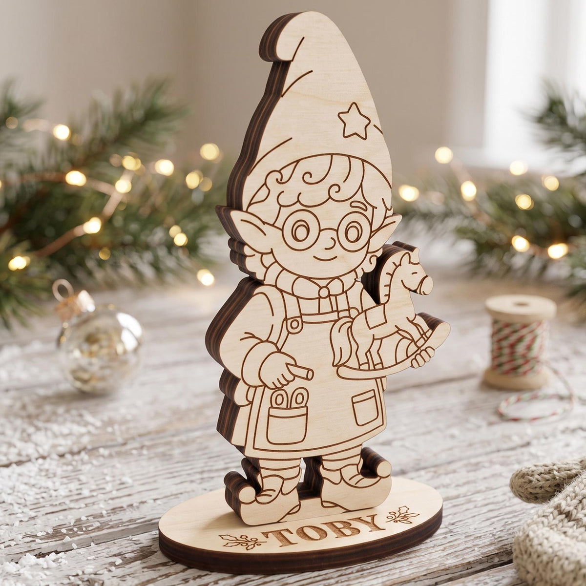 Toby Wooden Toy Maker - Workshop Elf Figure for Play & Crafts ...