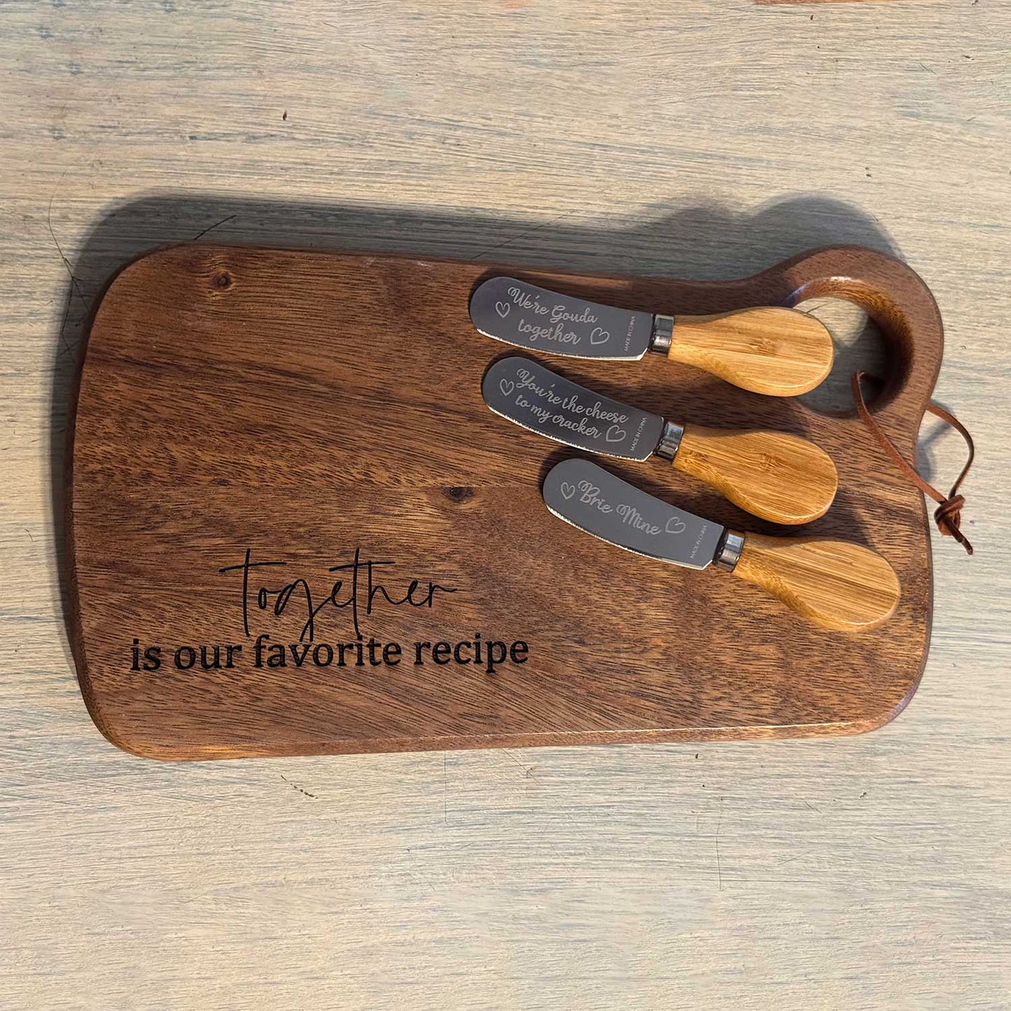 Together Is Our Favorite Recipe Cutting Board Quote - Glowforge