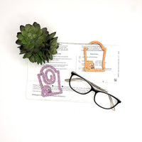 Tombstone Shaped Bookmark with Card Backer - Paperclip - Snack Bag Closure - Glowforge