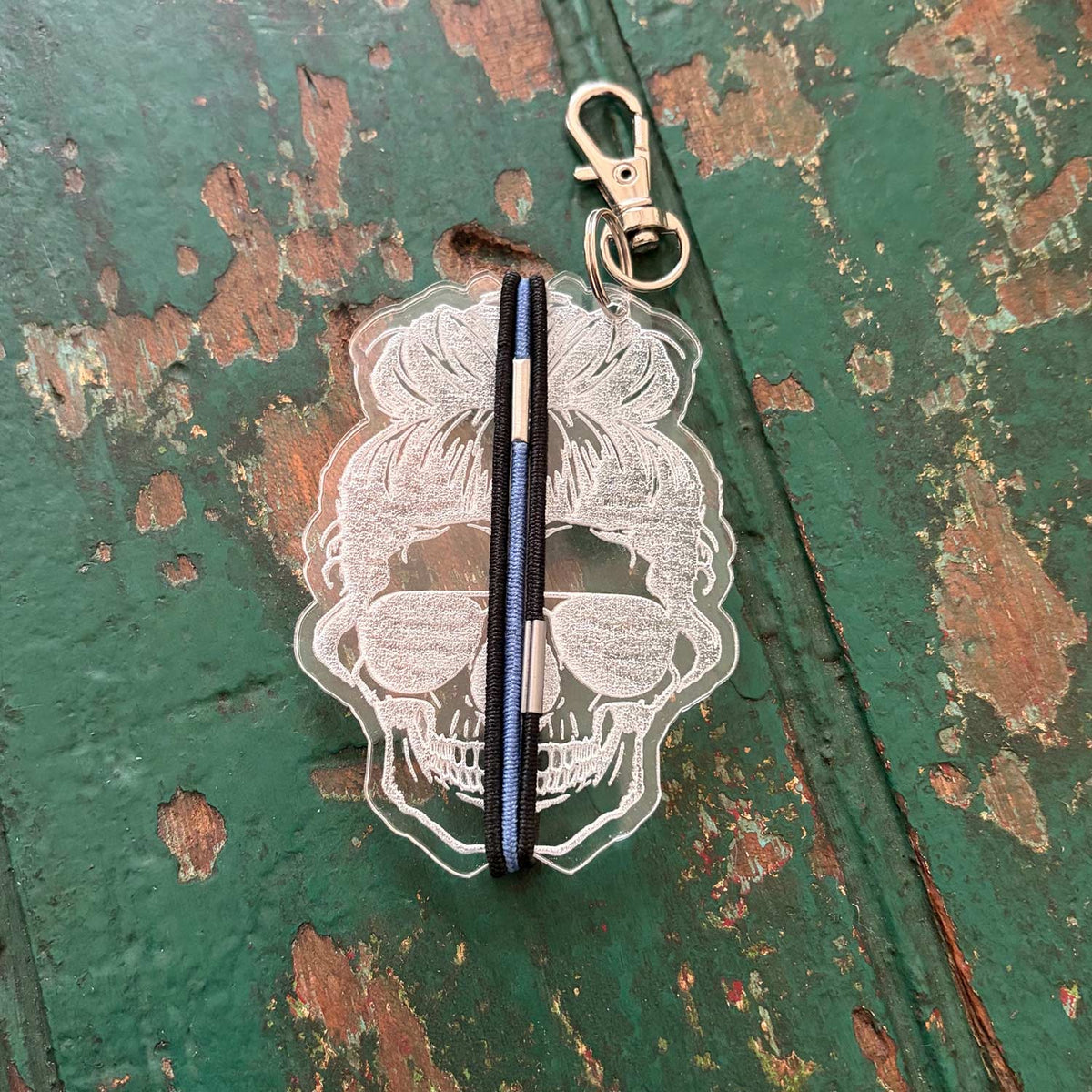Top Knot Mom Skull Hair Elastic Tie Holder - Glowforge