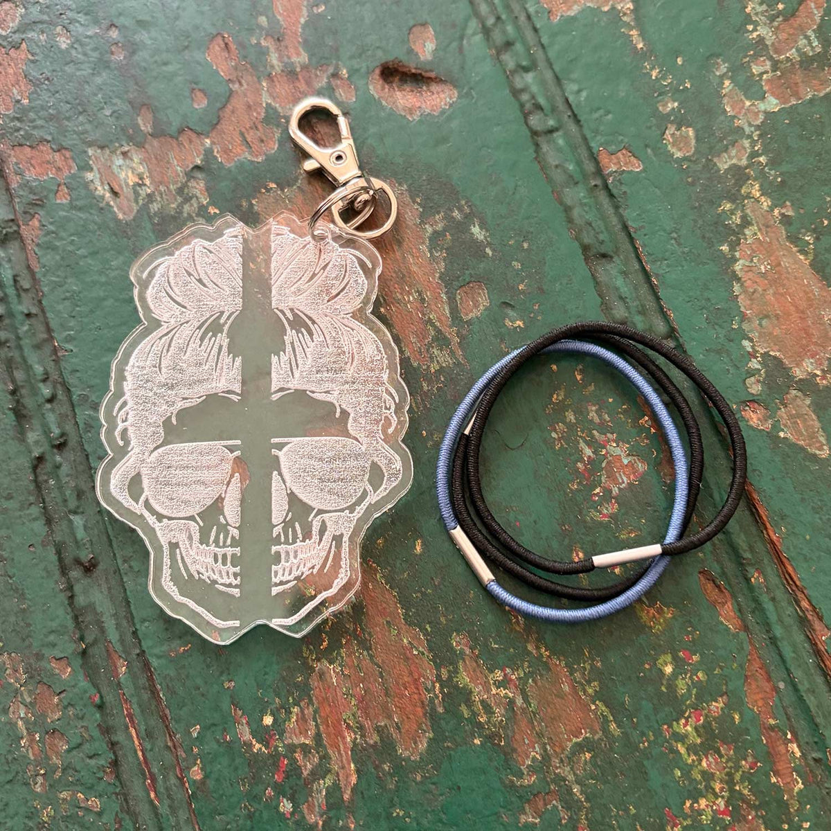 Top Knot Mom Skull Hair Elastic Tie Holder - Glowforge