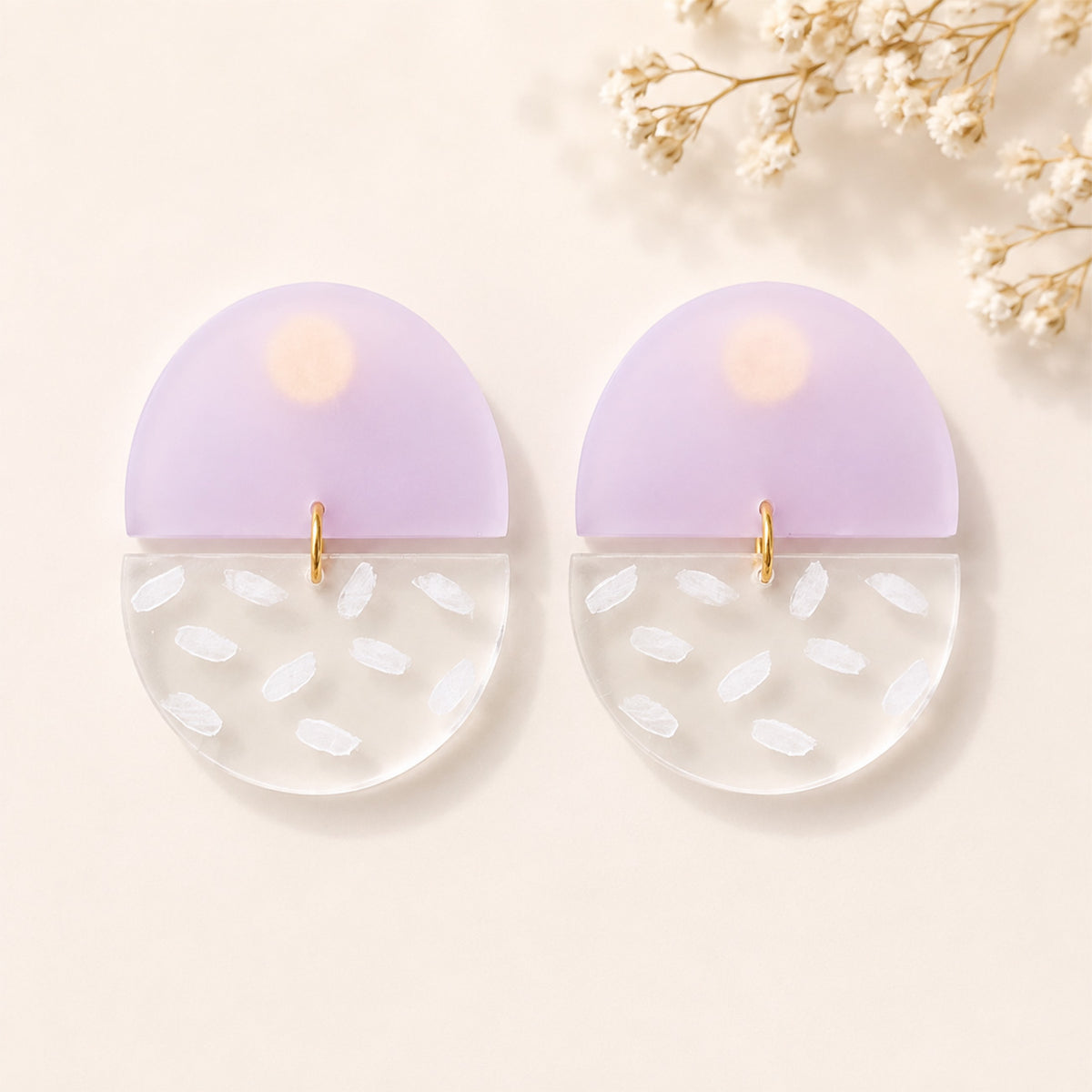 Trendy Speckled Double Half Moon Earrings - Glowforge