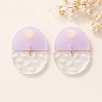 Trendy Speckled Double Half Moon Earrings - Glowforge