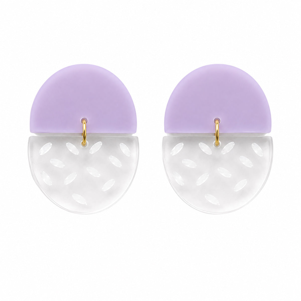 Trendy Speckled Double Half Moon Earrings - Glowforge