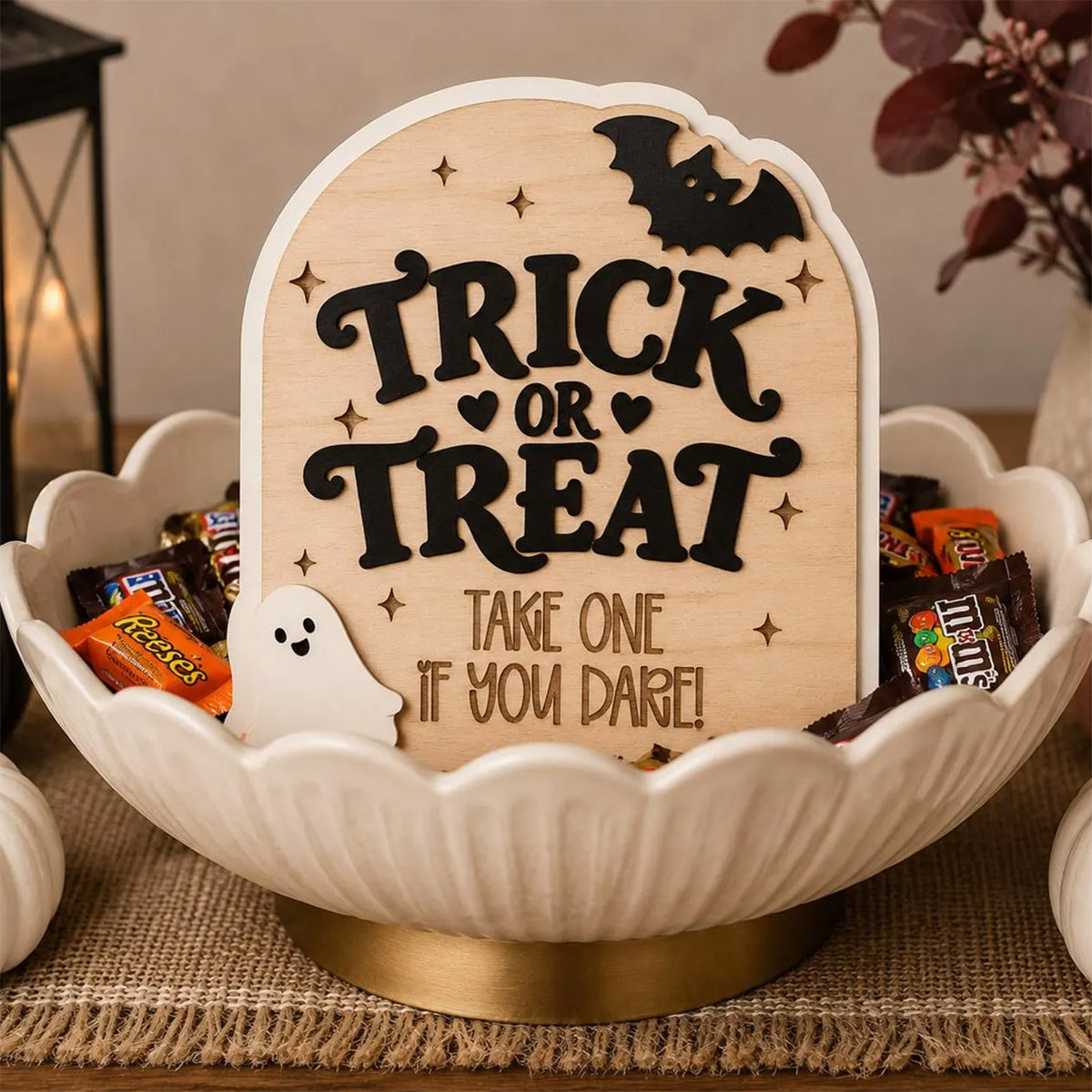 Trick or Treat Candy Bowl Sign - Glowforge