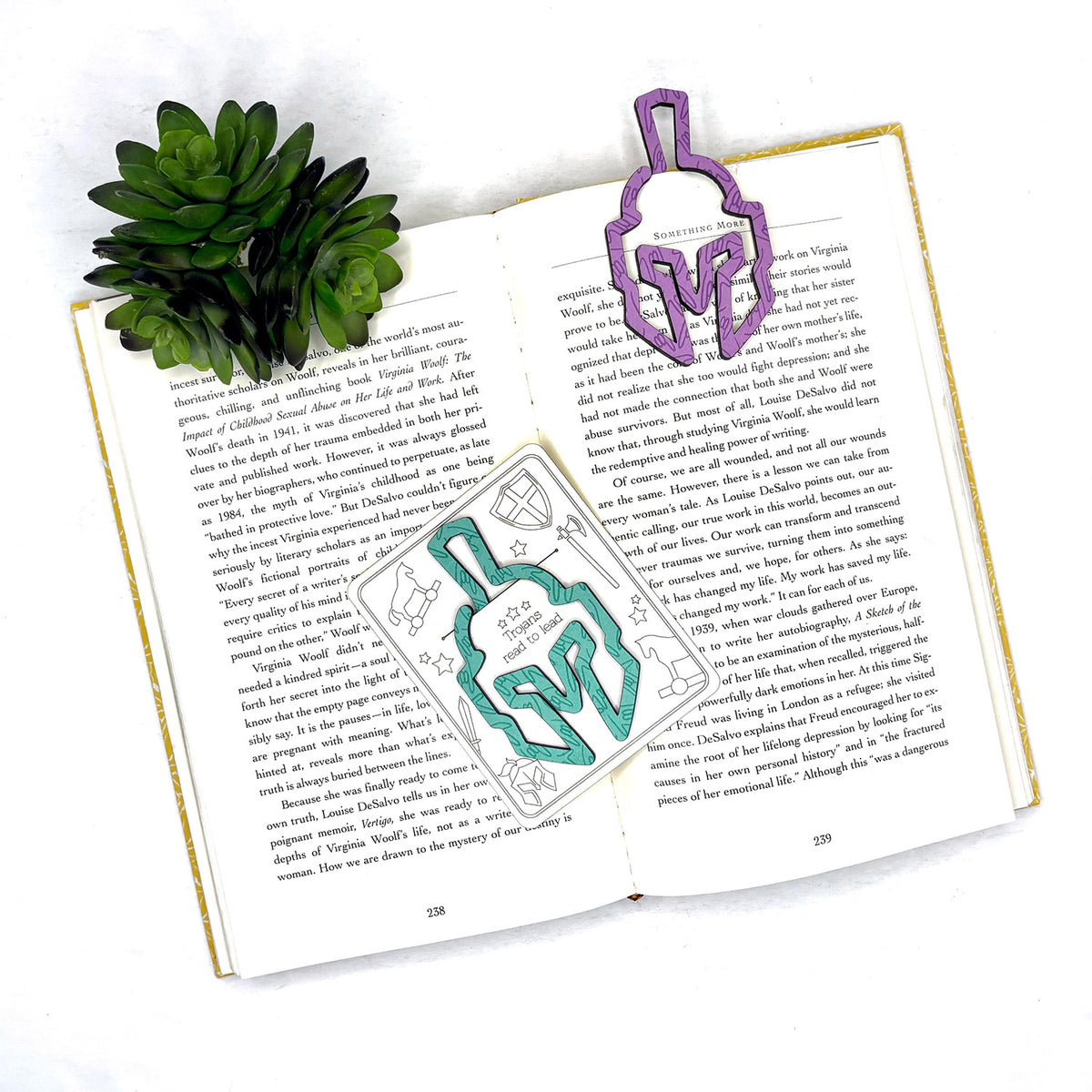 Trojan Helmet Bookmark with Card Backer - Paperclip - Snack Bag Closure - Glowforge