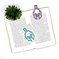Trojan Helmet Bookmark with Card Backer - Paperclip - Snack Bag Closure - Glowforge