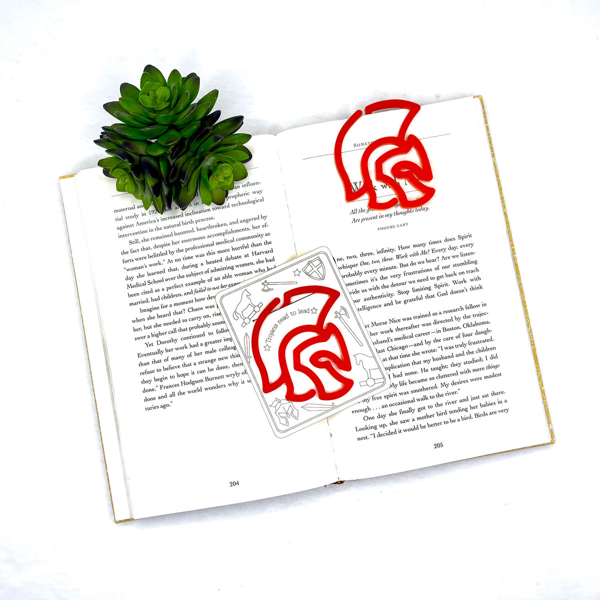 Trojan Helmet Shaped Bookmark with Card Backer - Paperclip - Snack Bag Closure - Glowforge