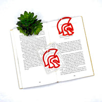 Trojan Helmet Shaped Bookmark with Card Backer - Paperclip - Snack Bag Closure - Glowforge